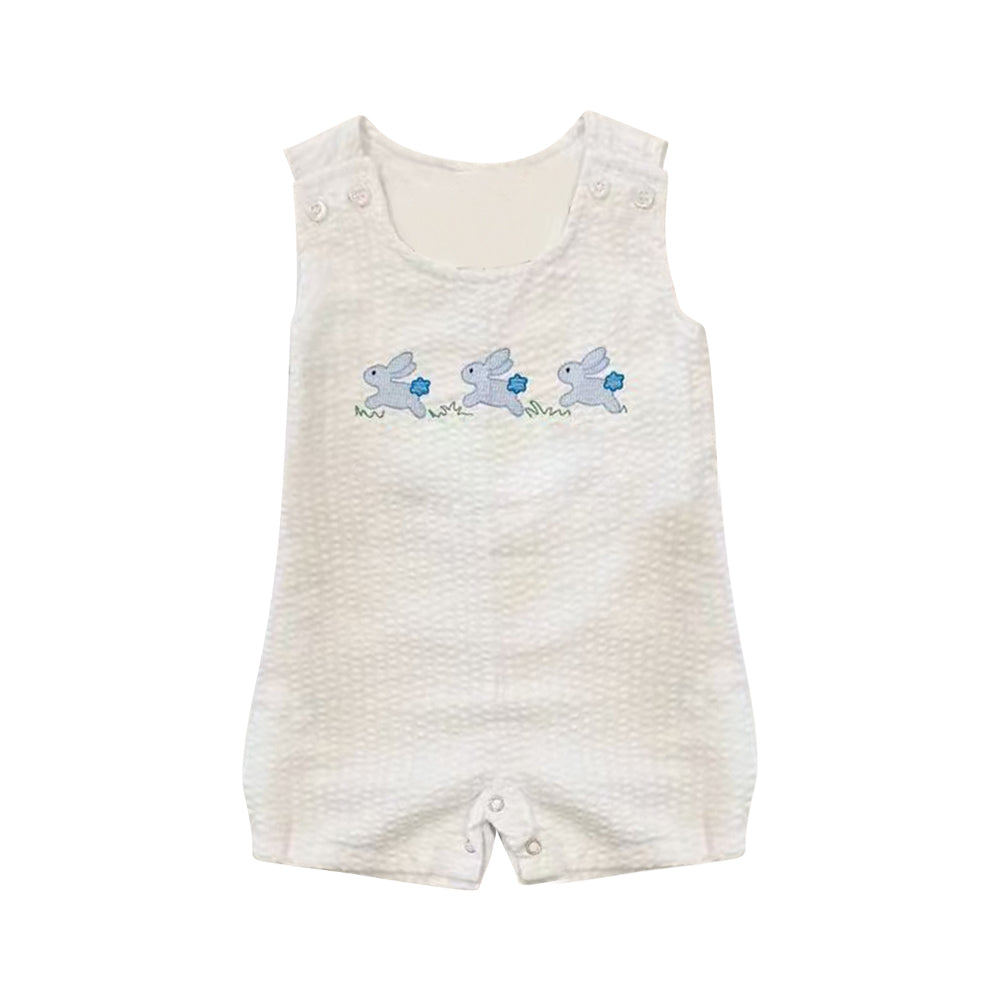 ( Moq 5 ) Preorder Baby Boys Sleeveless Rabbits Easter Romper