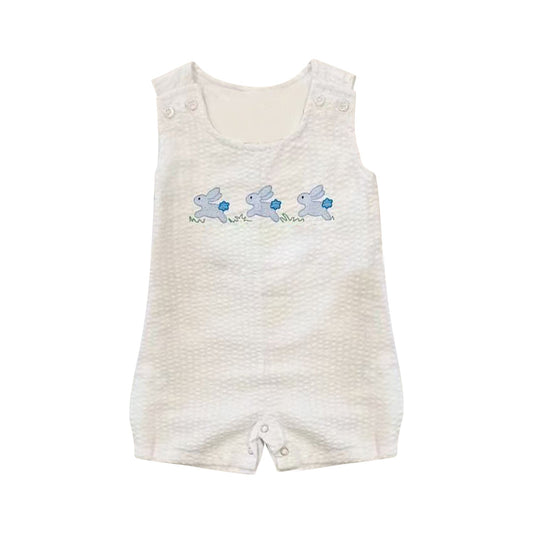 ( Moq 5 ) Preorder Baby Boys Sleeveless Rabbits Easter Romper