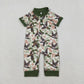 Sibling Baby Boys Short Sleeves Deer Dogs Ducks Camo Hunting Buttons Rompers Clothes RTS