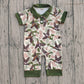 Baby Boys Short Sleeves Ducks Camo Hunting Buttons Green Romper RTS