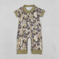 Sibling Baby Boys Short Sleeves Deer Dogs Ducks Camo Hunting Buttons Rompers Clothes RTS