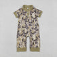 Sibling Baby Boys Short Sleeves Deer Dogs Ducks Camo Hunting Buttons Rompers Clothes RTS