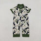 Sibling Baby Boys Short Sleeves Deer Dogs Ducks Camo Hunting Buttons Rompers Clothes RTS