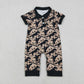 Sibling Baby Boys Short Sleeves Deer Dogs Ducks Camo Hunting Buttons Rompers Clothes RTS