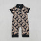 Sibling Baby Boys Short Sleeves Deer Dogs Ducks Camo Hunting Buttons Rompers Clothes RTS