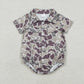Sibling Baby Boys Infant Short Sleeves Camo Print Pockets Hunting Buttons Bubble Rompers RTS