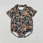Sibling Baby Boys Infant Short Sleeves Camo Print Pockets Hunting Buttons Bubble Rompers RTS