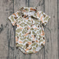 Baby Boys Short Sleeves Orange Green Camo Pockets Buttons Romper RTS