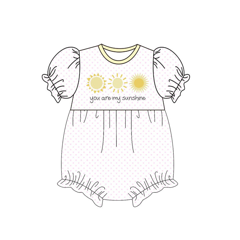 ( Moq 5 ) Preorder Baby Girls Infant Short Sleeves Suns Bubble Romper