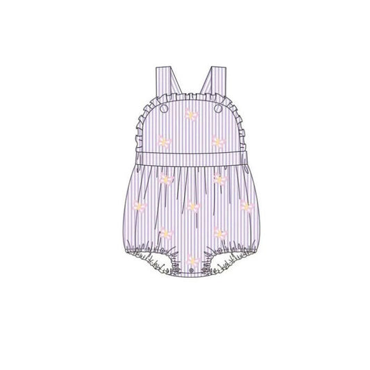 ( Moq 5 ) Preorder Baby Girls Sleeveless Butterfly Stripes Bubble Romper