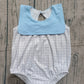 Baby Boys Infant Sleeveless Plaid Blue Summer Bubble Romper