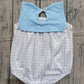 Baby Boys Infant Sleeveless Plaid Blue Summer Bubble Romper