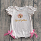 Baby Girls Infant Short Sleeves Dogs Dots Bows Bubble Romper RTS