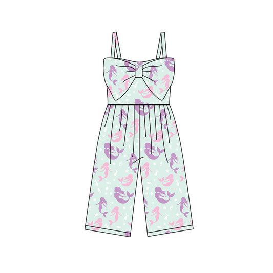 ( Moq 5 ) Preorder Baby Girls Kids Straps Mermaid Bows Pants Jumpsuit