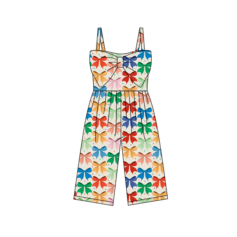 ( Moq 5 ) Preorder Baby Girls Kids Straps Bows Pants Jumpsuit