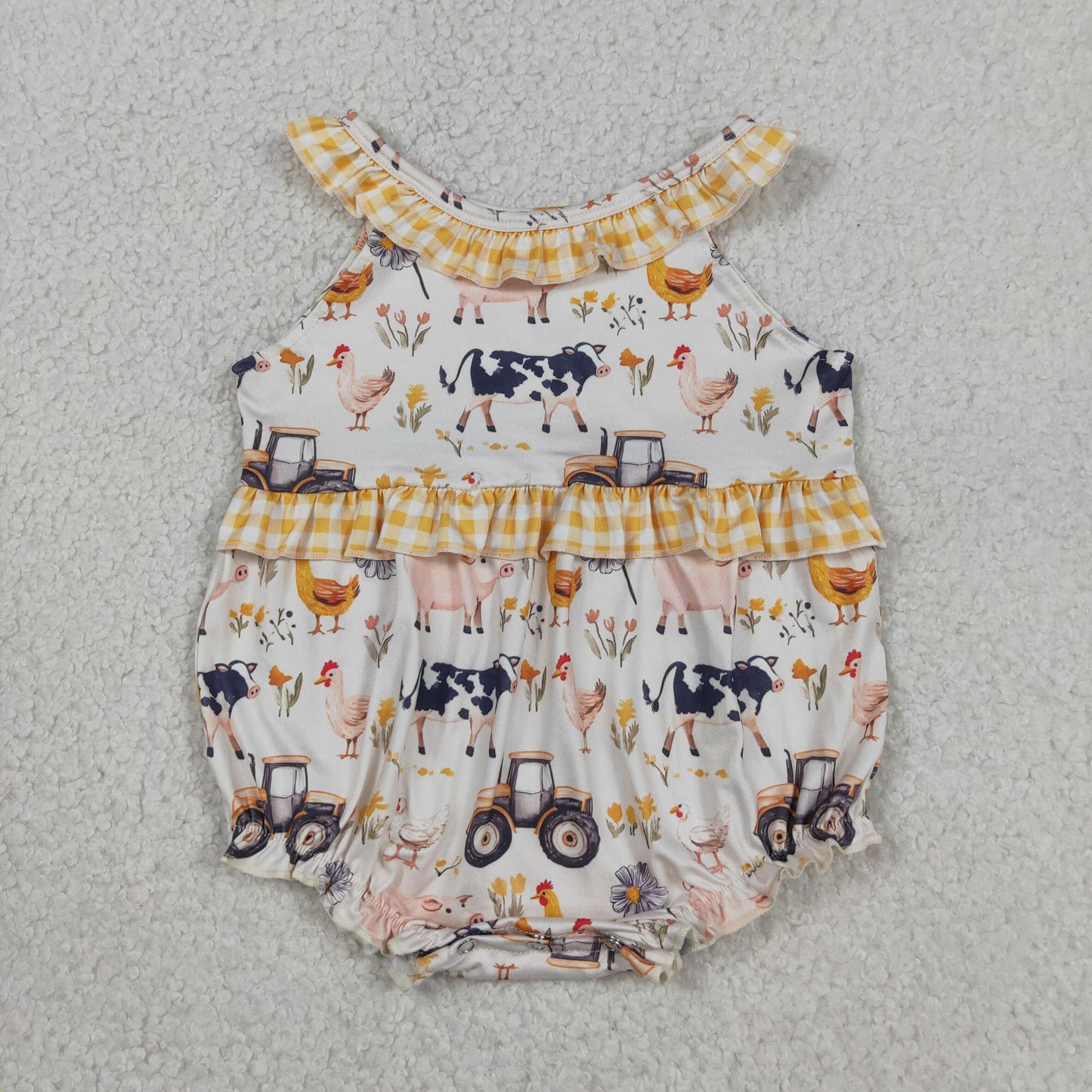 Sibling Baby Girls Kids Farm Animals Flower Tunic Ruffle Shorts Sets Rompers Clothes RTS