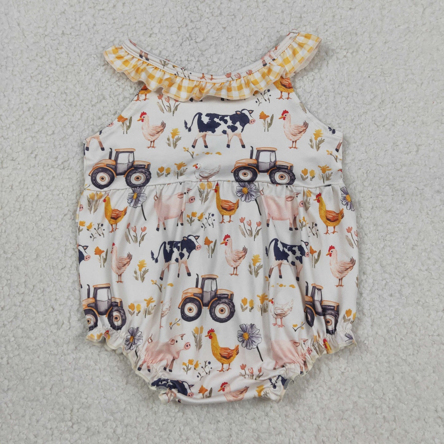 Sibling Baby Girls Kids Farm Animals Flower Tunic Ruffle Shorts Sets Rompers Clothes RTS