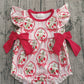 Baby Girls Infant Short Sleeves Strawberry Floral Bows Bubble Romper RTS