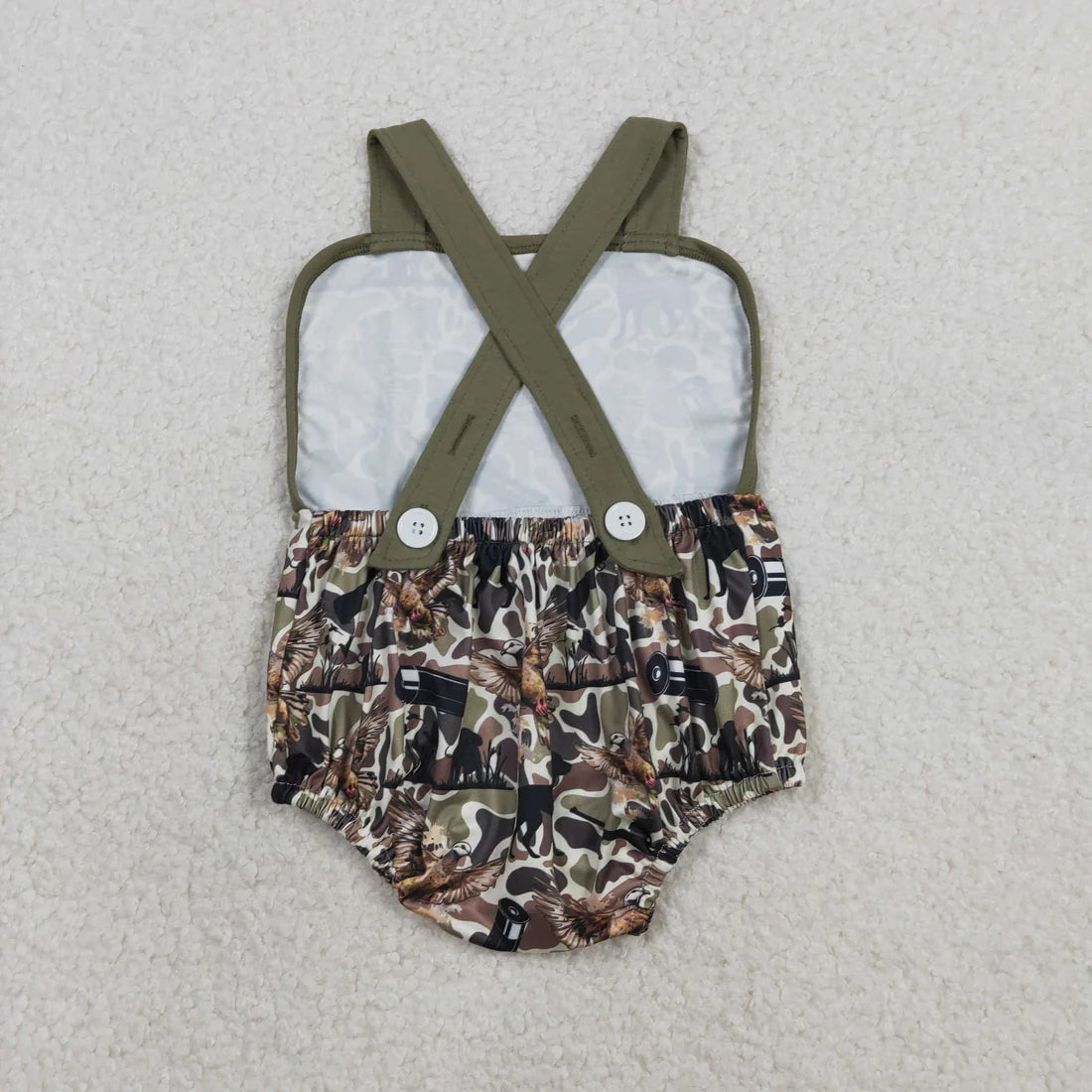 Sibling Baby Boys Infant Sleeveless Dogs Ducks Deer Camo Summer Bubble Rompers Clothes RTS