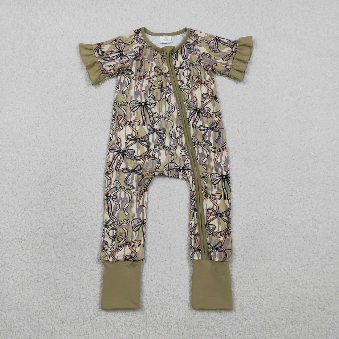 Sibling Baby Girls Adult Women Short Sleeves Camo Bows Romper Dress Pajamas Sets RTS