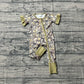 Baby Girls Kids Short Sleeves Camo Bows Zipper Sleeper Footie Romper RTS