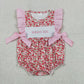 Sibling Baby Girls Kids Short Sleeves Embroidery Mama's Daddy's Flower Rompers Sets Clothes