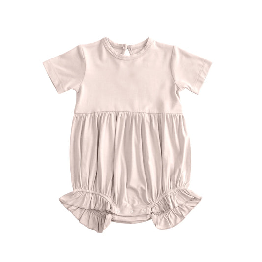 ( Moq 5 ) Preorder Baby Girls Kids Short Sleeves Pink Cotton Bubble Romper