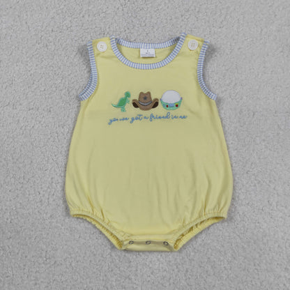 Sibling Baby Boys Girls Kids Short Sleeves Cartoon Rompers Set Embroidery Clothes RTS