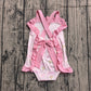 Baby Girls Kids Sleeveless Pink Bows Flower Summer Romper RTS
