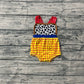 ( No moq )  Preorder Baby Boys Infant Cow Print Yellow Plaid Bubble Romper