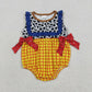 Sibling Baby Boys Girls Infant Cow Print Yellow Plaid Bubble Rompers RTS