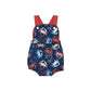 ( Moq 5 )  Preorder Baby Boys Infant Crabs 4th of July Bubble Romper