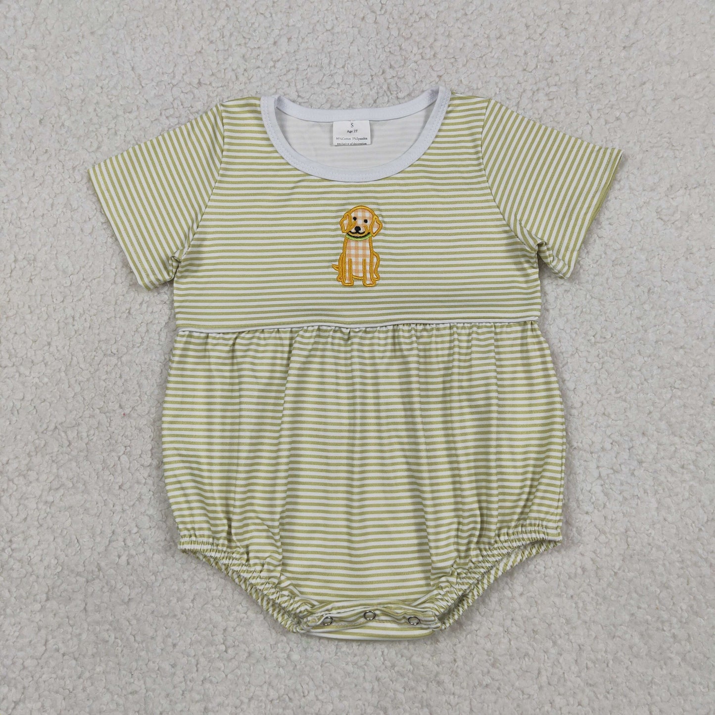 Sibling Baby Boys Kids Embroidery Dogs Shirt Shorts Set Stripes Romper Summer Clothes RTS