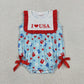 Sibling Baby Boy Girls Kids I Love USA 4th of July Dress Rompers Set Clothes RTS