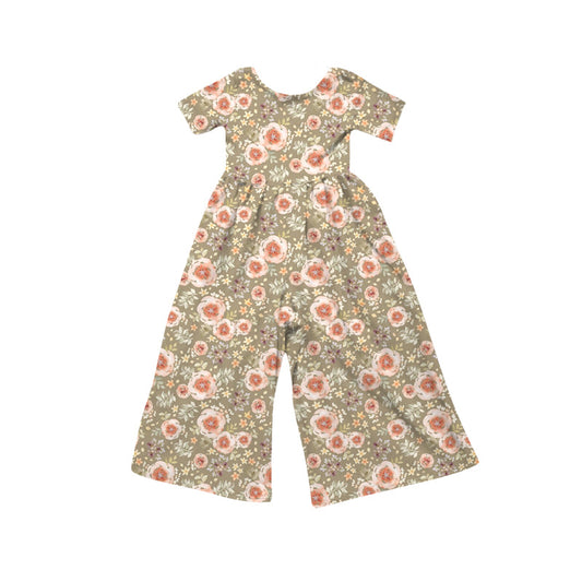 ( Moq 5 ) Preorder Baby Girls Short Sleeves Flower Pants Jumpsuit Clothes