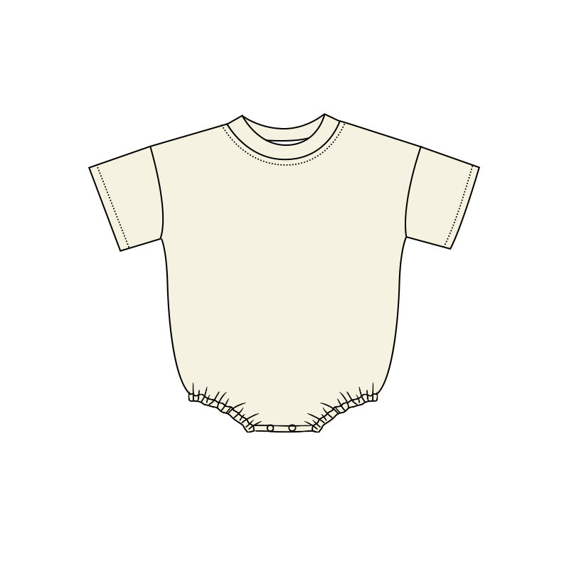 ( Moq 5 ) Preorder Baby Kids Infant Short Sleeves Cotton Bubble Romper Summer Cream Clothes