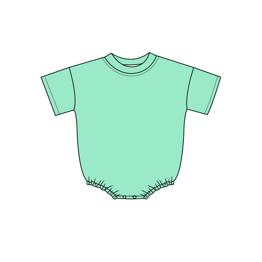 ( Moq 5 ) Preorder Baby Kids Infant Short Sleeves Bubble Cotton Romper Green Clothes