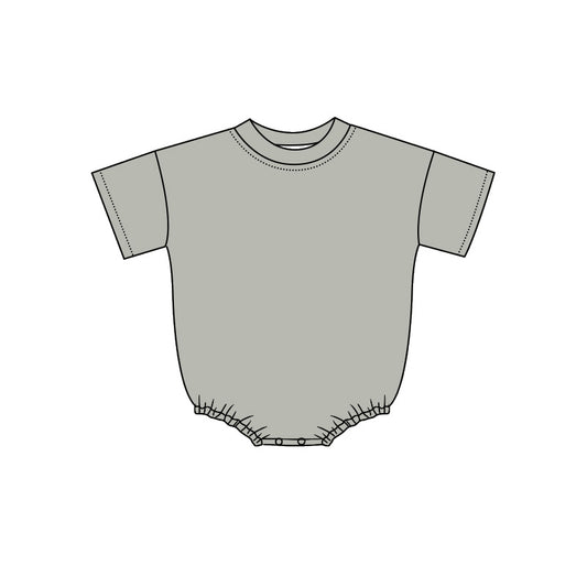 ( Moq 5 ) Preorder Baby Kids Infant Short Sleeves Bubble Cotton Romper Grey Clothes