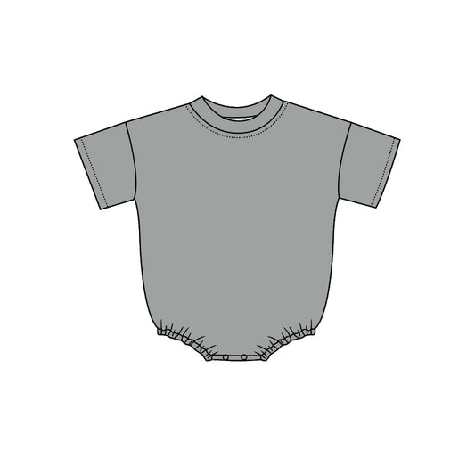 ( Moq 5 ) Preorder Baby Kids Infant Short Sleeves Bubble Cotton Romper Dark Grey Clothes