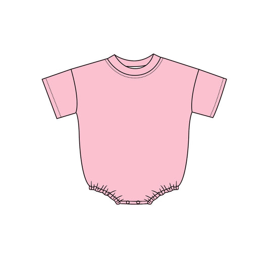 ( Moq 5 ) Preorder Baby Kids Infant Short Sleeves Bubble Cotton Romper Pink Clothes