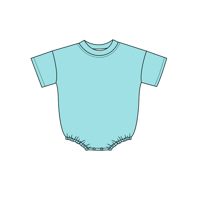 ( Moq 5 ) Preorder Kids Infant Baby Blue Short Sleeves Bubble Cotton Romper Clothes