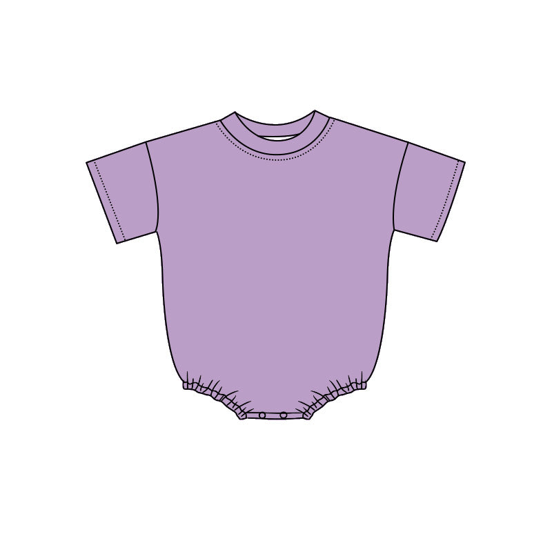 ( Moq 5 ) Preorder Baby Kids Infant Purple Short Sleeves Bubble Cotton Romper Summer Clothes