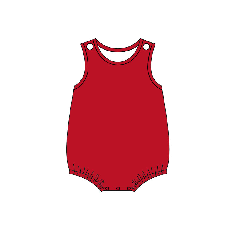 ( Moq 5 ) Preorder Baby Kids Infant Sleeveless Red Bubble Cotton Romper Summer Clothes