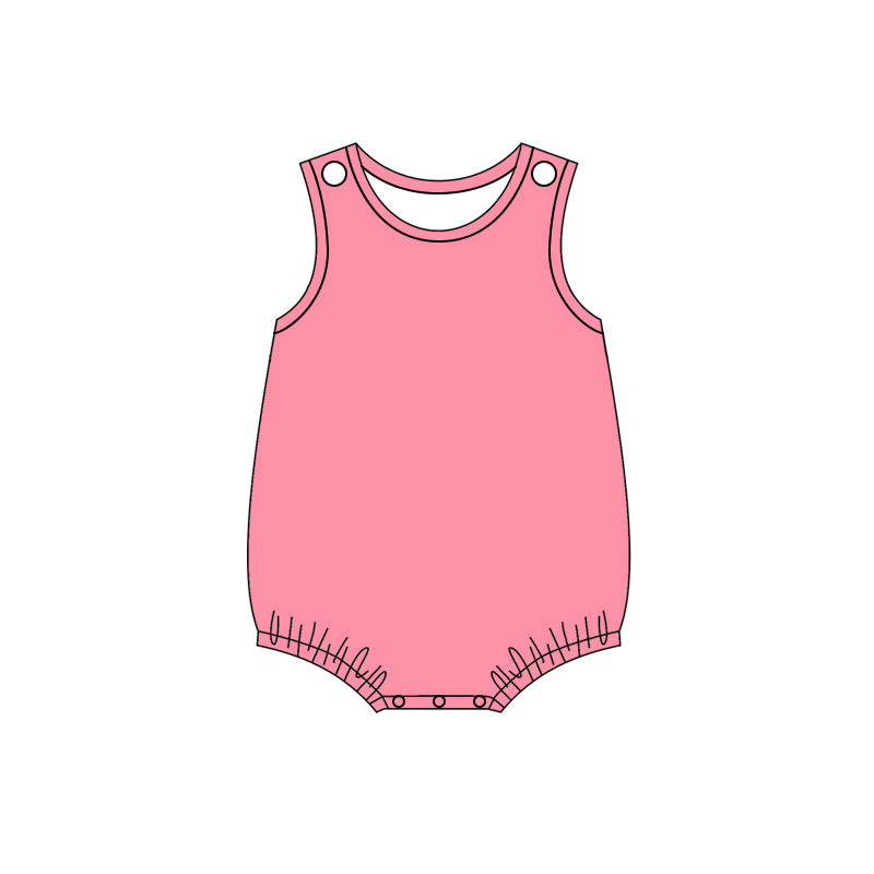 ( Moq 5 ) Preorder Baby Girls Infant Sleeveless Pink Bubble Cotton Romper Summer Clothes