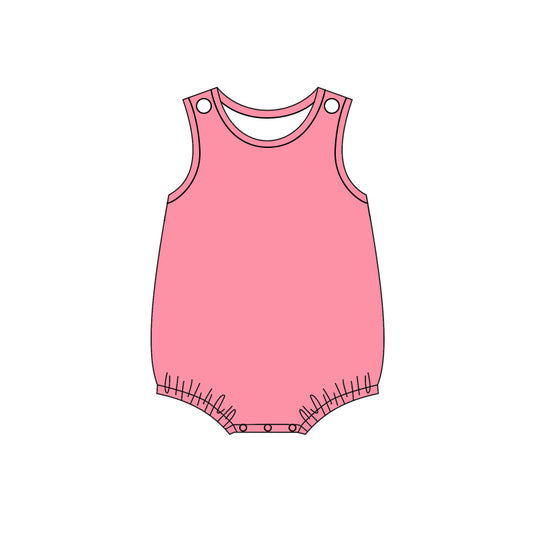 ( Moq 5 ) Preorder Baby Girls Infant Sleeveless Pink Bubble Cotton Romper Summer Clothes