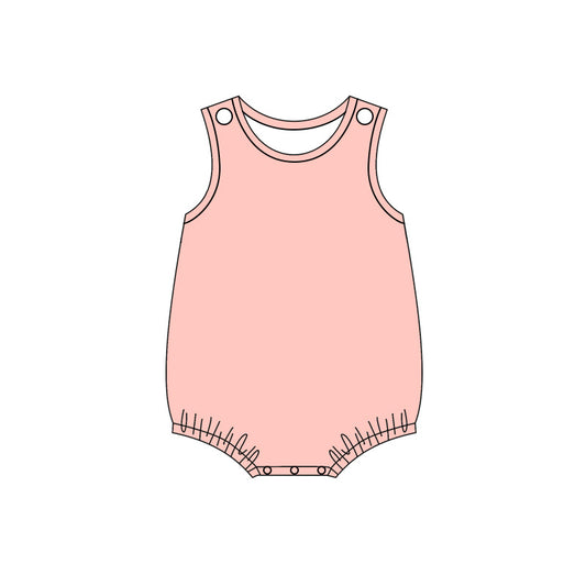 ( Moq 5 ) Preorder Baby Girls Infant Light Pink Bubble Cotton Romper Summer Clothes