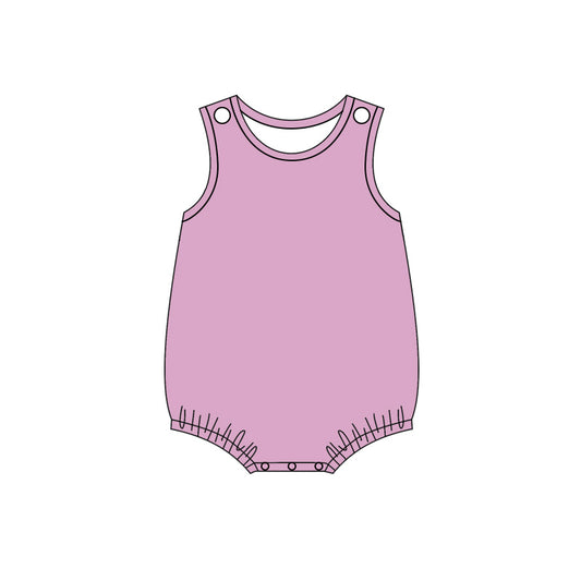 ( Moq 5 ) Preorder Baby Girls Infant Sleeveless Purple Bubble Cotton Romper Summer Clothes
