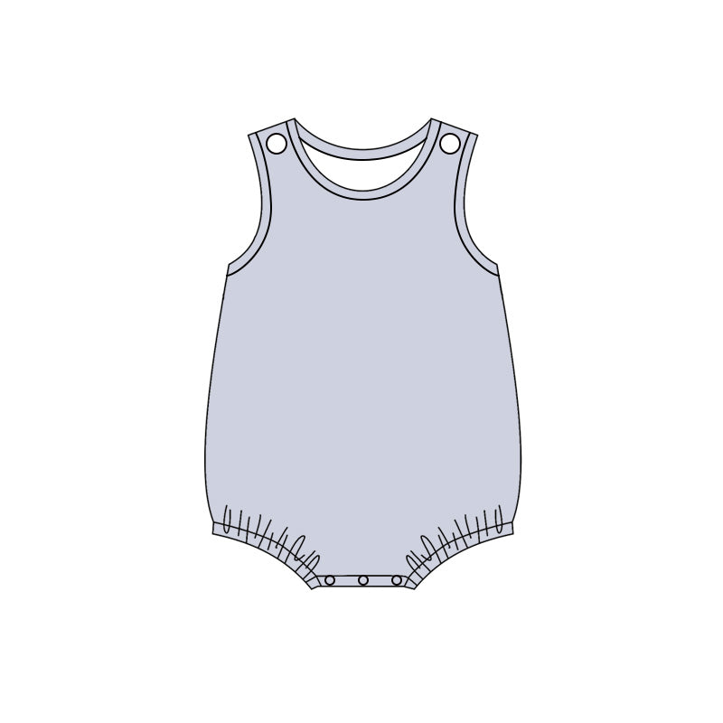 ( Moq 5 ) Preorder Baby Kids Infant Sleeveless Grey Bubble Cotton Romper Summer Clothes