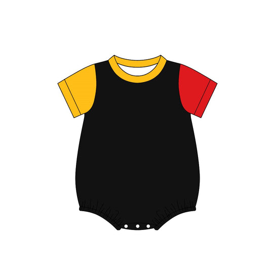 ( Moq 5 ) Preorder Baby Boys Infant Short Sleeves Cotton Bubble Romper Black Clothes