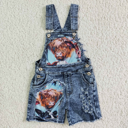 Baby Boy Girl Western Denim Shorts Sibling Overall Jumpsuit